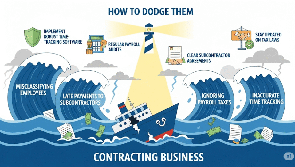 6 The Payroll Problems That Can Sink Your Contracting Business—And How to Dodge Them